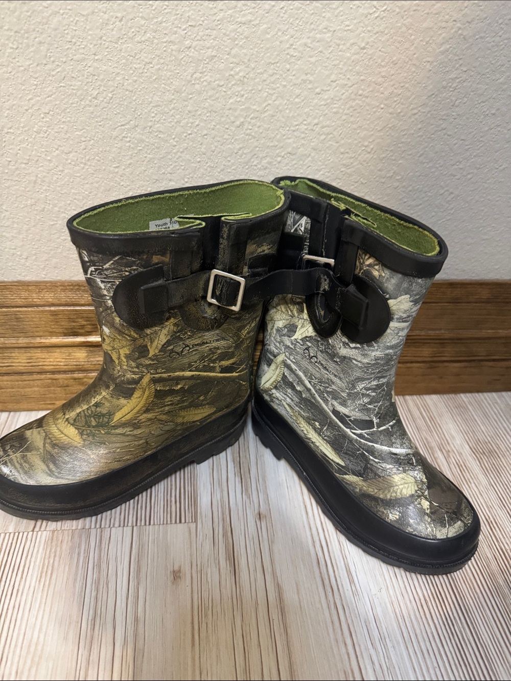 Magellan Outdoors Kids Camo Rain & Snow Boots with Green Lining